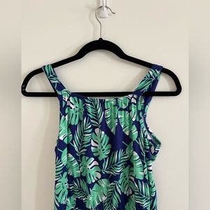 Blue leaf patterned jumpsuit